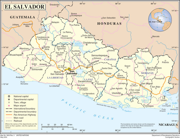 El Salvador Country Map