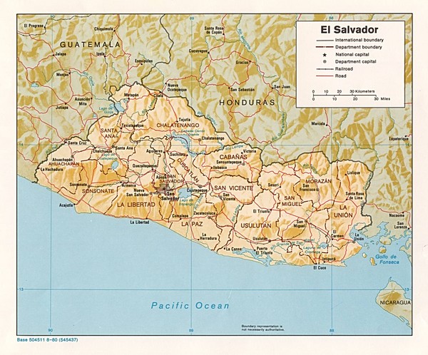 El Salvador Tourist Map