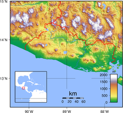 El Salvador topography Map