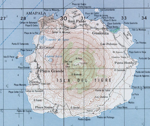 El Tigre Island Map