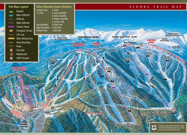 Eldora Mountain Ski trail Map