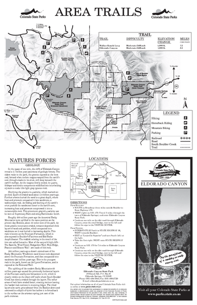 Eldorado Canyon State Park Map