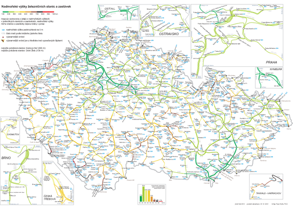 Elevation Railway Map Of Czech Republic Mappery