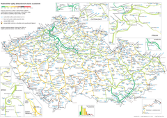 Elevation Railway Map of Czech Republic