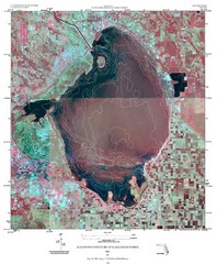 Elevation contour maps of Lake Okeechobee Map