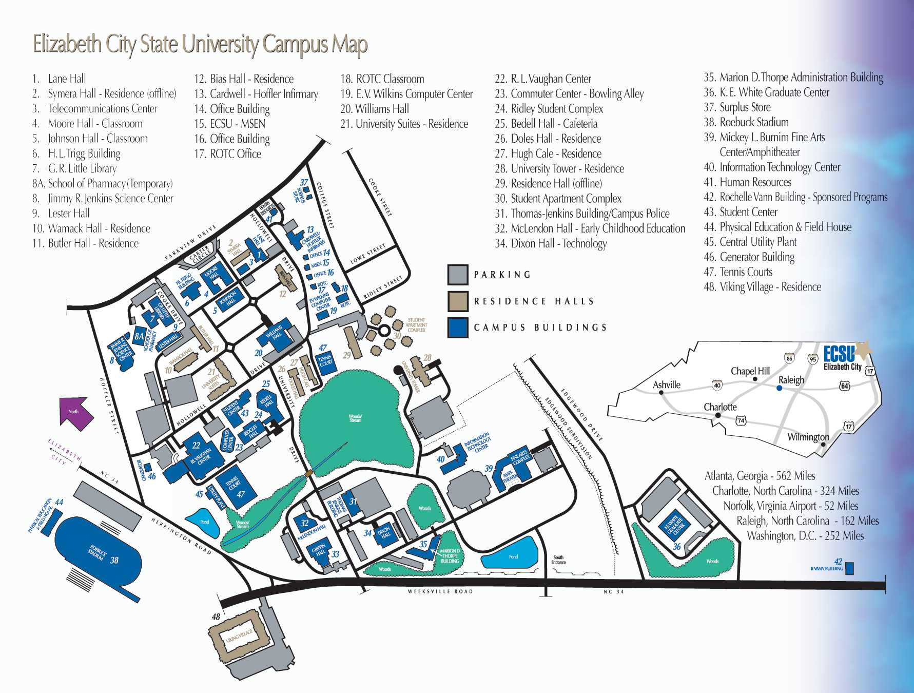 Elizabeth City State University Campus Map Raleigh North