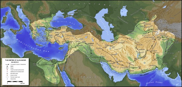 Empire of Alexander Map 334-323 BC