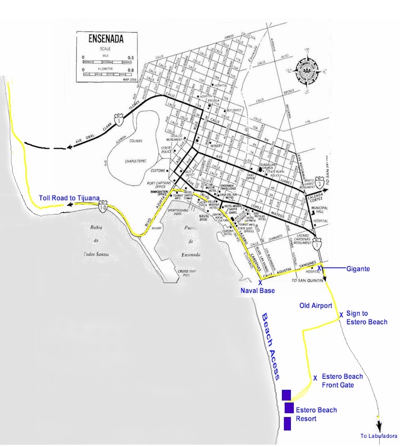 Ensenada Mexico Beach Tourist Map - Endenada • mappery