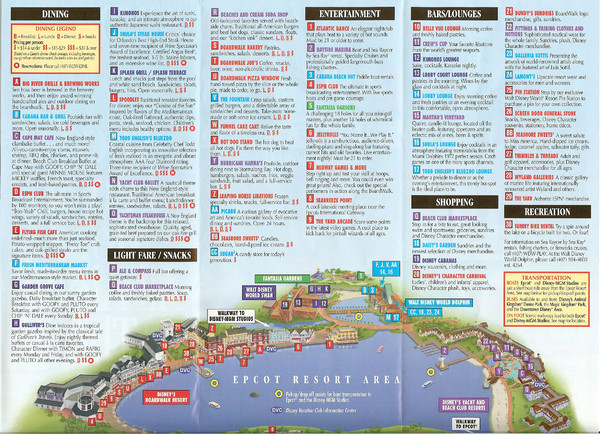 Epcot Resort Tourist Map