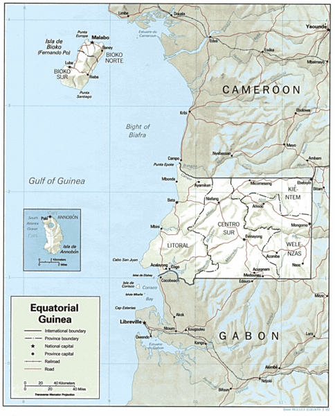 Equatorial Guinea Guide Map
