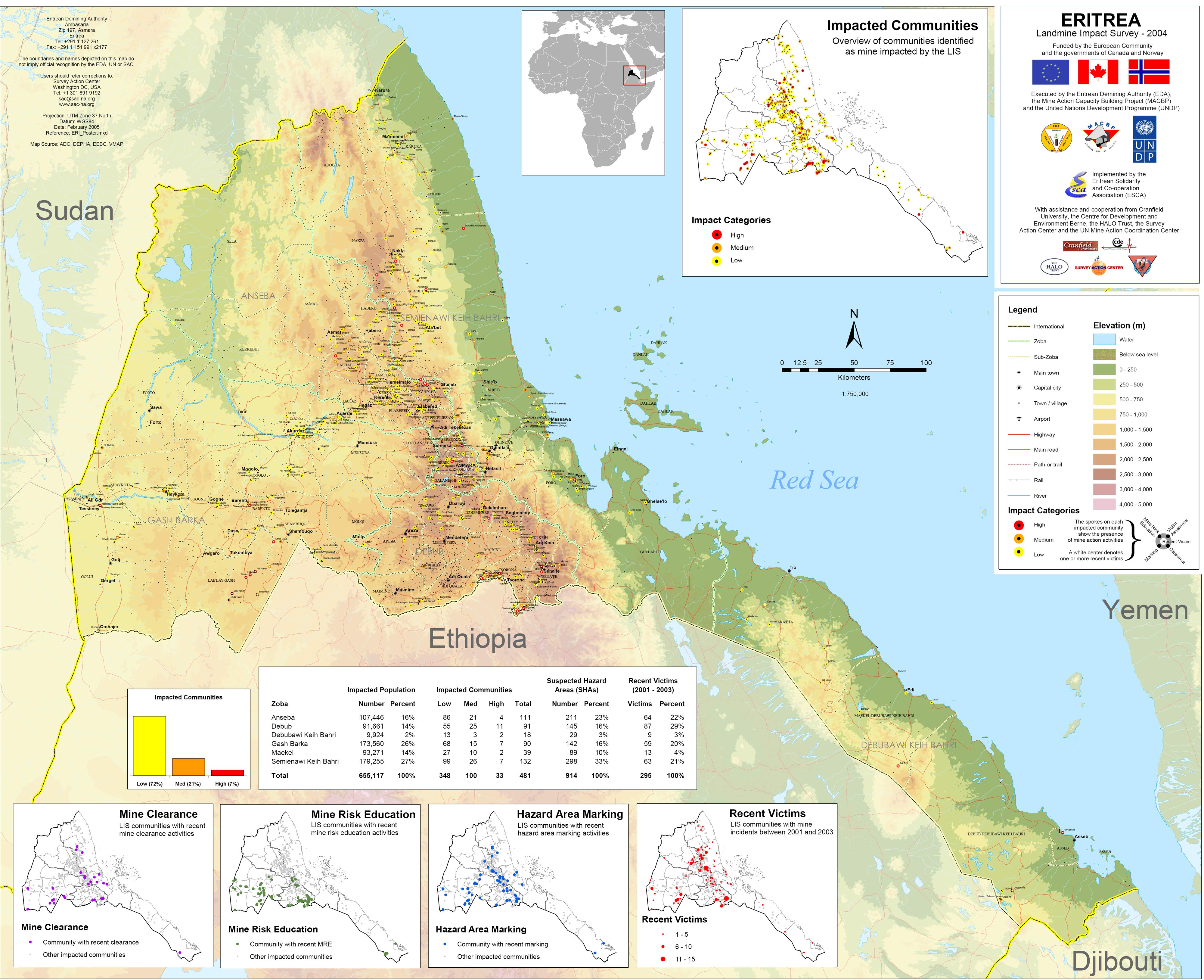 Eritrea Map Of Africa : Eritrea map. Picture courtesy of www.jen-npo