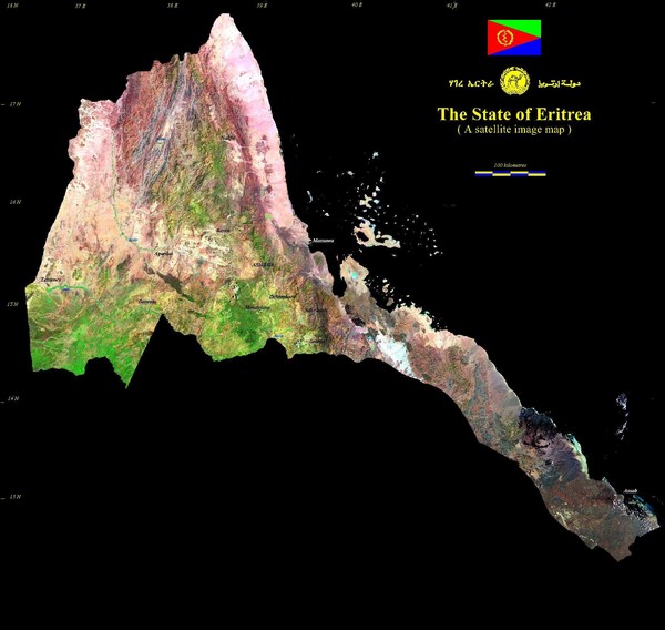 Eritrea Satellite Image Map