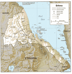 Eritrea in 1987 Map