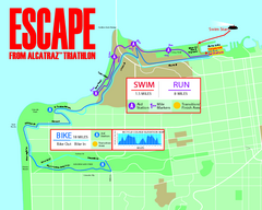 Escape From Alcatraz Triathlon Course Map 2009