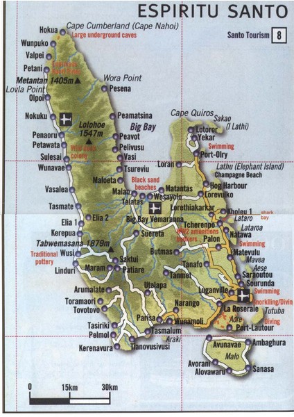 Espiritu Santo Island Map