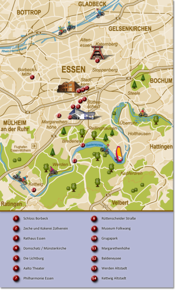 Essen Region Tourist Map