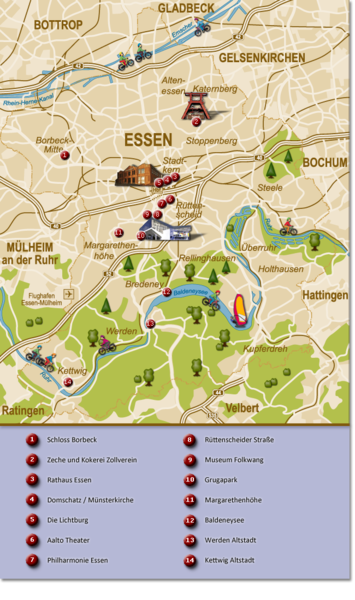 Essen Region Tourist Map