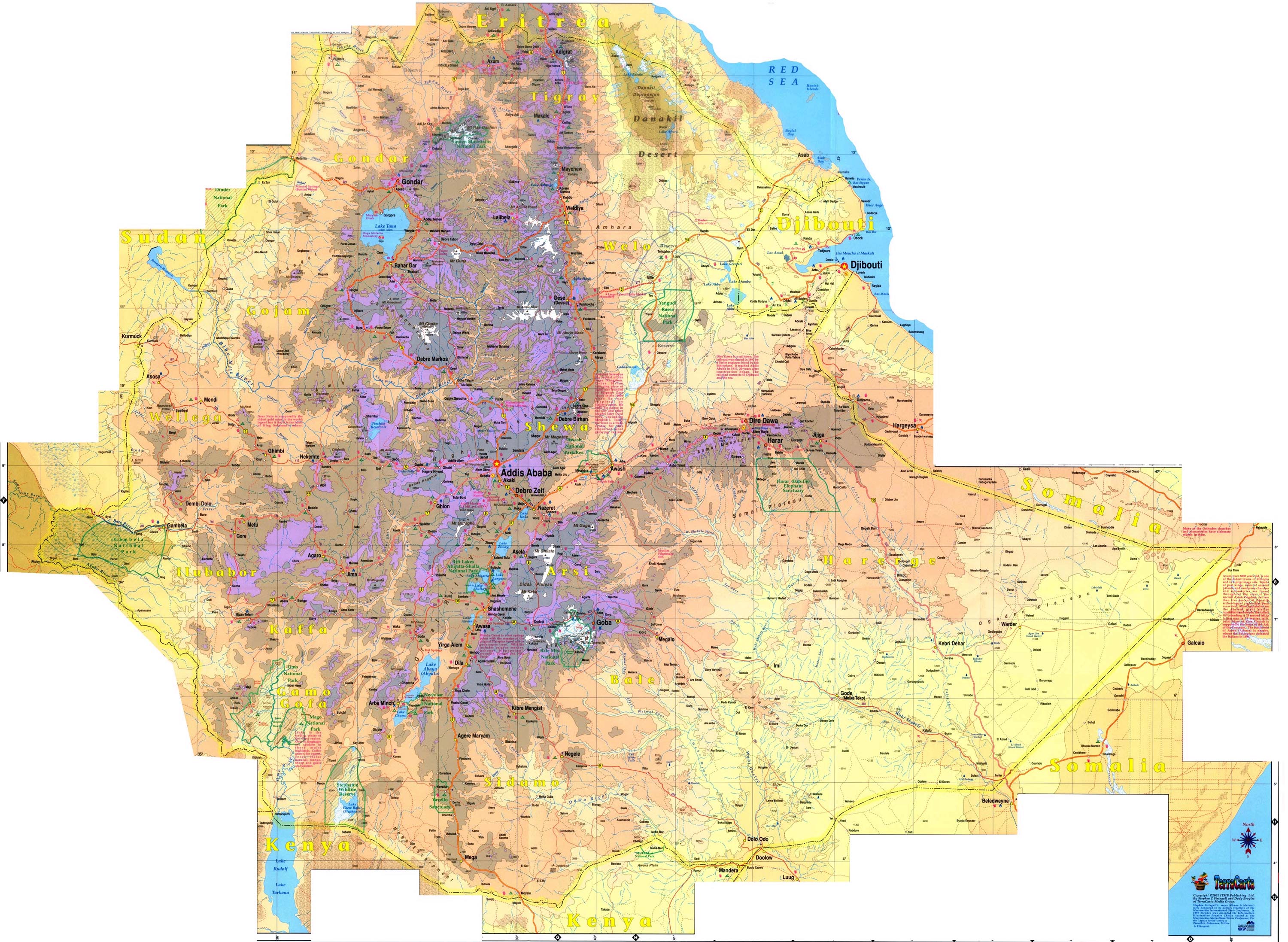 Ethiopia Elevation Map - Ethiopia • mappery