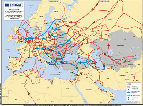 Europe Proposed Natural Gas Pipelines Map