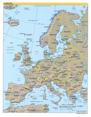 Europe relief Map