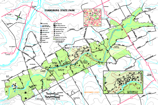 Evansburg State Park map