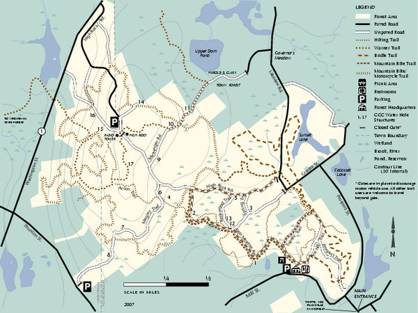 F. Gilbert Hills State Forest trail map