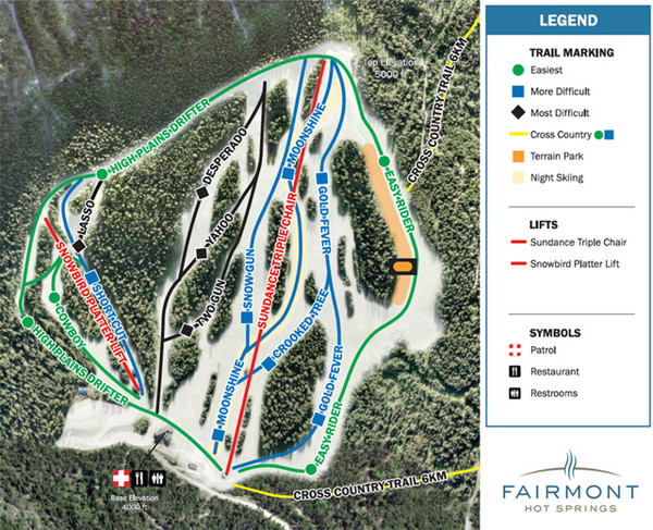 Fairmont Hot Springs Resort Ski Trail Map