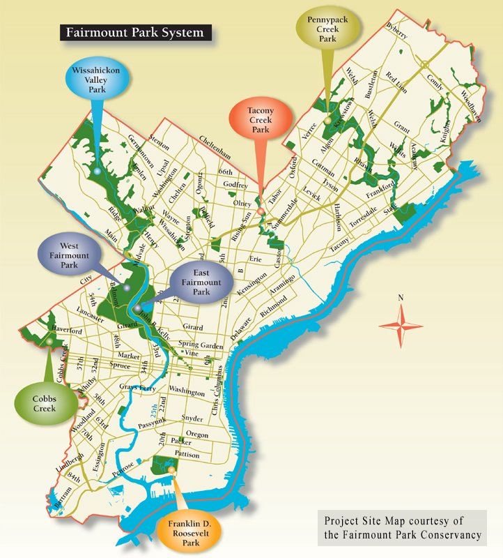 Fairmount Park System Map - Fairmount Park • mappery