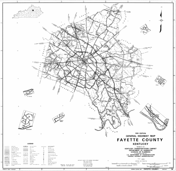 Fayette County Ky Map Fayette County General Highway Map - Lexington Ky Us • Mappery