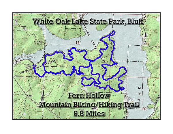 Fern Hollow Trail - White Oak Lake State Park Topographical Map