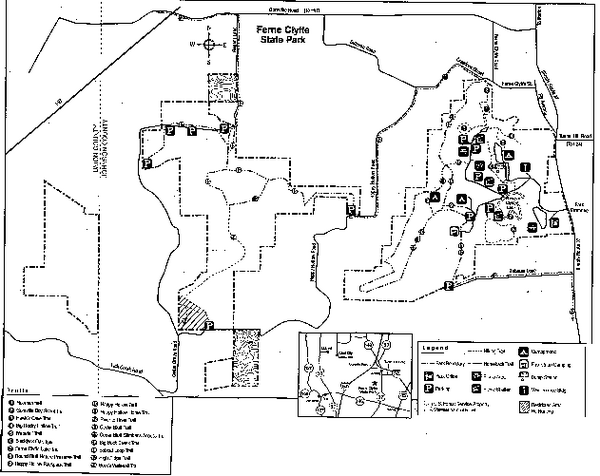 Ferne Clyffe State Park, Illinois Site Map