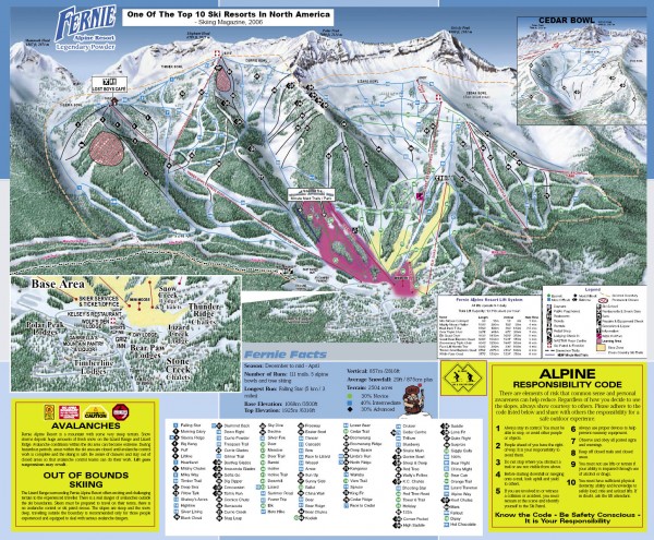 Fernie Ski Trail Map