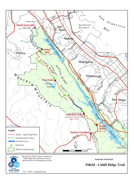 Fifield-Cahill Ridge Trail Map