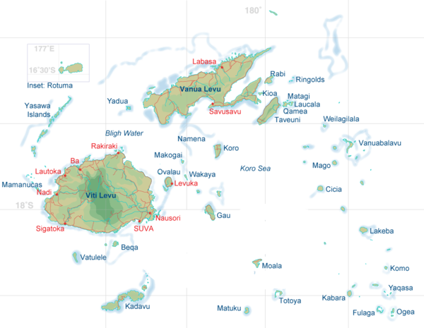 Fiji Islands Map