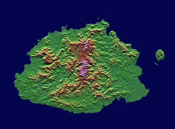 Fiji topographic Map