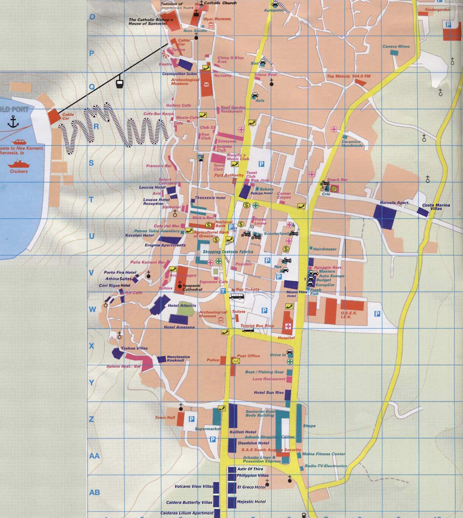 Mappe Complete Di Santorini Piu Fira E Oia Vado A Santorini