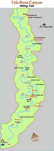 Fish River Canyon Hiking Trail Map