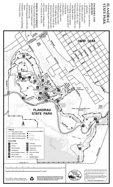 Flandrau State Park Map