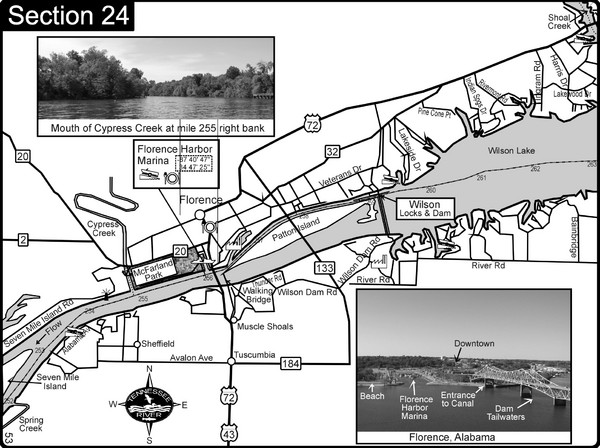 Florence, AL Tennessee River Map