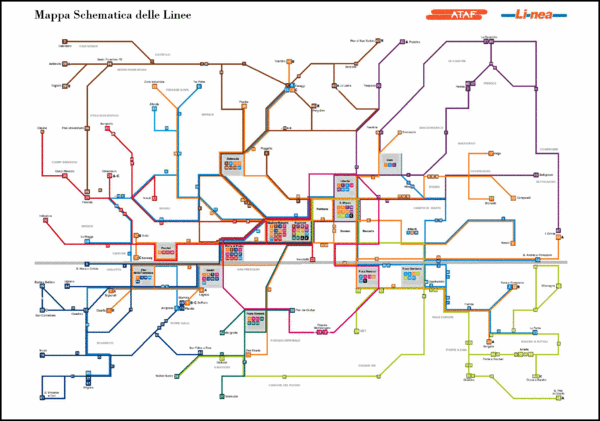 Florence ATAF Bus Line Map