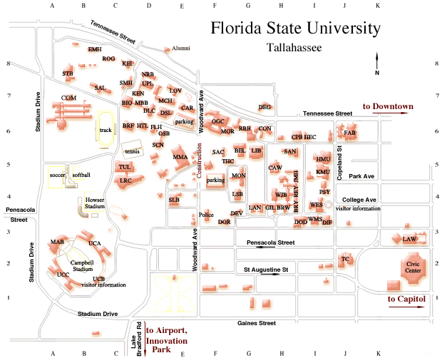 Florida State University Map Florida State University • mappery