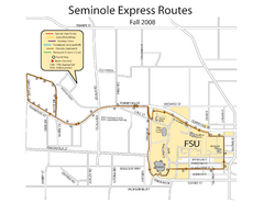Florida State University Seminole Express Bus Map