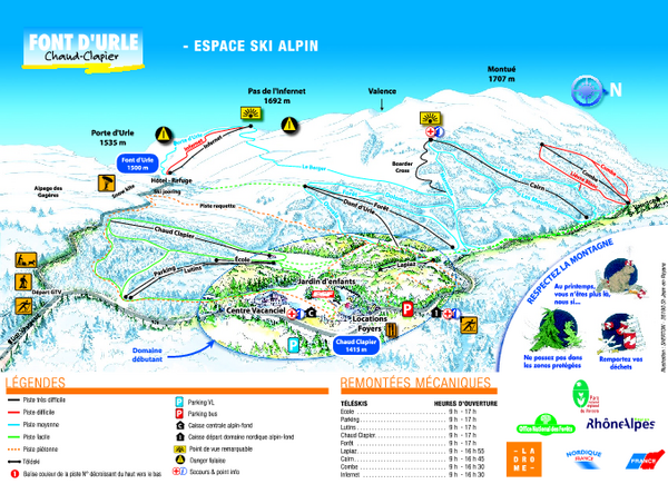 Font d’Urle Ski Trail Map