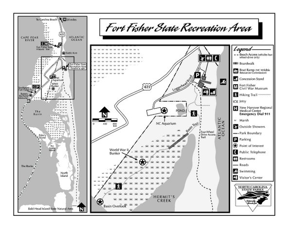 Fort Fisher State Recreation Area map