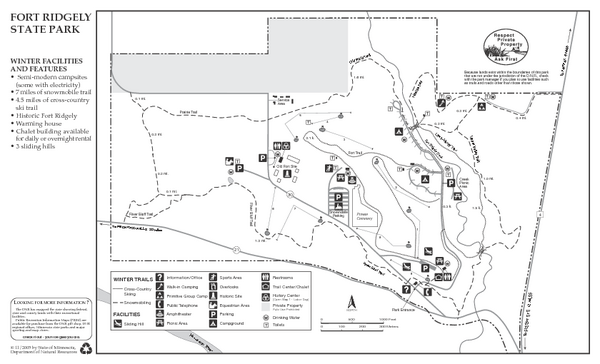 Fort Ridgely State Park Winter Map