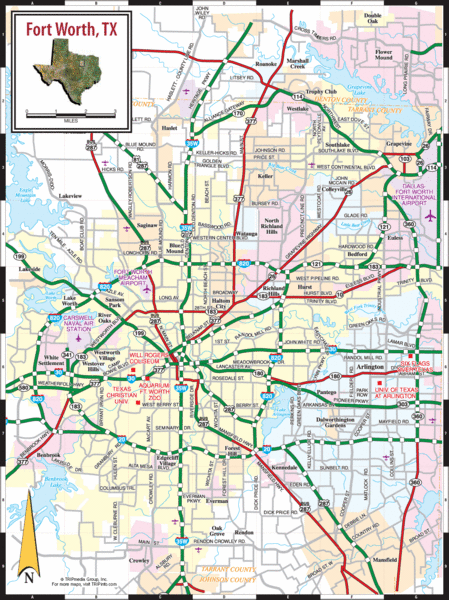 Fort Worth, Texas City Map