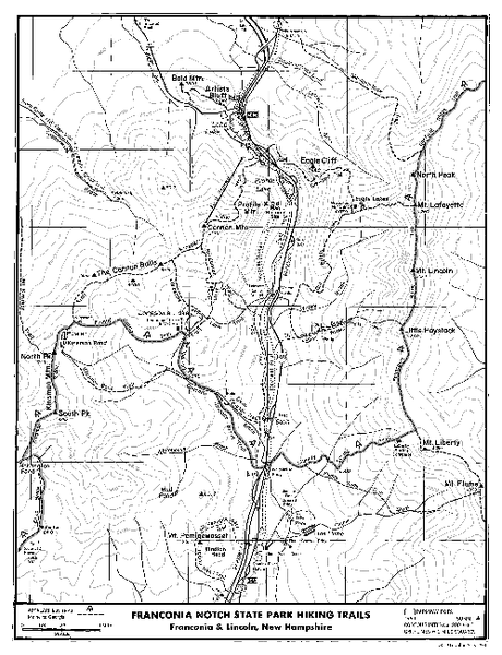 Franconia Notch Hiking Map