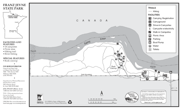 Franz Jevne State Park Map