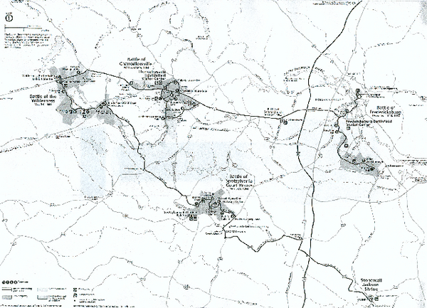 Fredericksburg and Spotsylvania National Military Park Official Map