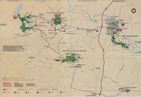 Fredricksburg National Parks Map